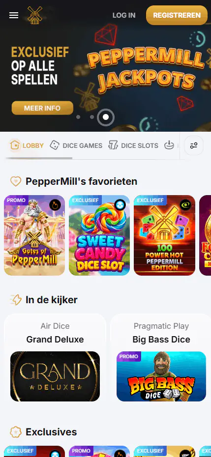 PepperMill Casino mobiele app
