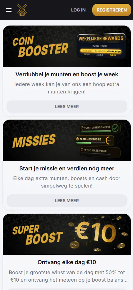 bonussen en promoties in de PepperMill mobiele app